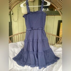 Planet Gold Navy Blue Dress with Gold Script Label